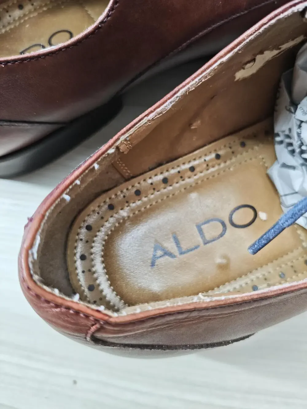 Aldo Shoes Mens Size 10 Brown Leather Oxford Lace Up Dress Formal Classic EU 44